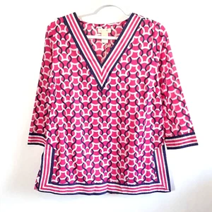 Caribbean Joe Tunic Top Blouse - size Small, NEW! Pink Nautical Beachy CLEARANCE - Picture 1 of 8
