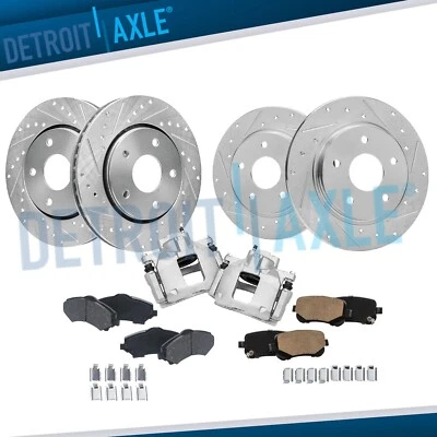 Front Rear Drilled Rotors Brake Pads Calipers for Grand Caravan Town and Country - Image 1 of 4