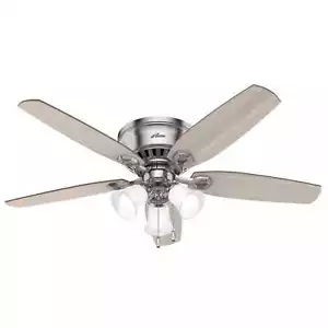 Hunter 52" Builder Low Profile Ceiling Fan w/ 3 LED Lights Gray Oak Traditional - Picture 1 of 1