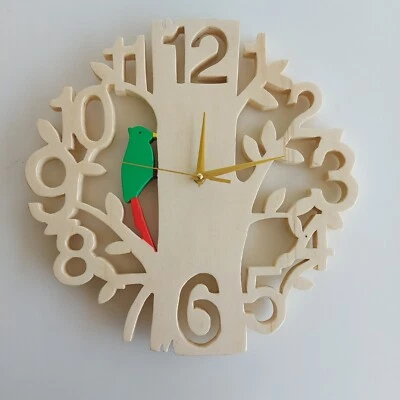 Orologio a parete vintage Artigianale Con Colibrì 36cm(ASFORWOOD) - Immagine 1 di 4