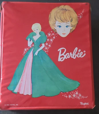 Vintage Barbie Carrying Case Red 1963 Vinyl Mattel Ponytail - Image 1 of 4