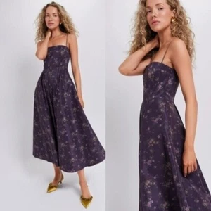 Maxikleid Biesen NEU lila Amethyst Rosette Naomi A-Linie Blumen Größe XS - Bild 1 von 10
