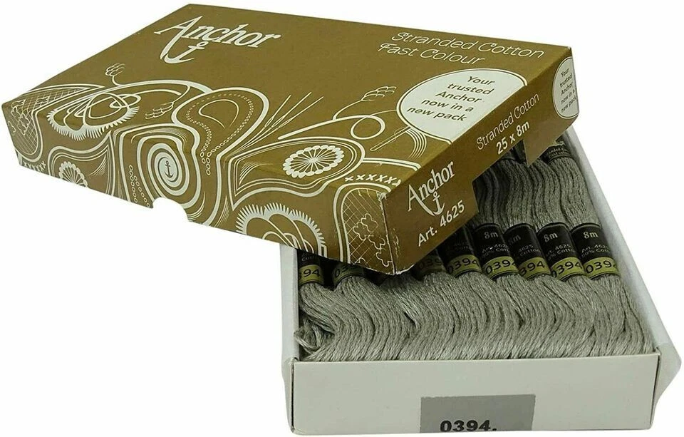 Anchor Stranded Cotton Threads Hand Embroidery Cross Stitch Sewing Gray 25 Skein - Image 1 of 4