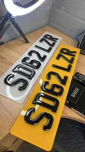 4D 5mm Gel number plates (front & Rear) - Picture 1 of 2