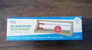 hand2mind 20 Perlen Kunststoff Rekenrek, 9" Abakus für Kinder Mathe, rot/weiß, 3+ - Bild 1 von 3