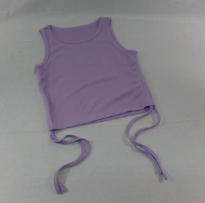 Women's Top Rib Knit Drawstring Purple Tank Top Sm. (4) NEW - Picture 1 of 3