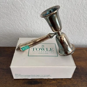Jigger doppio colpo vintage Towle placcato argento (nuovo, fuori produzione anni 90) - Foto 1 di 12