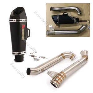 Motorcycle Exhaust Mid Link Pipe Muffler Slip on Modified for Duke 690 2012-2018 - Picture 1 of 11