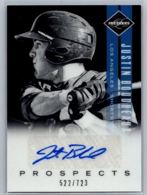 2012 Panini Limited #21 Justin Boudreaux Limited Prospect Auto /723 - Image 1 of 2