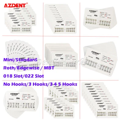 10 juegos de brackets de ortodoncia dental mini borde estándar Roth MBT 018 022 Foto 1 de 4