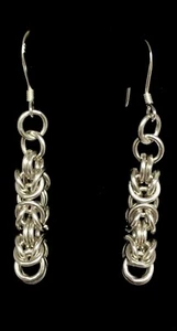 Neu Kettenhemd 925 Sterlingsilber byzantinische Ohrringe 1 5/8" - Bild 1 von 3