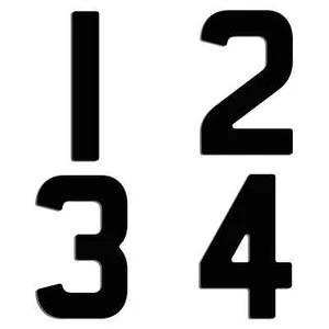 4d Número Placa Dígitos Letras Brillo Negro 3mm UK REG 3M CINTA DE RESPALDO - Imagen 1 de 1