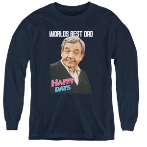 Happy Days Kids Long Sleeve Shirt Worlds Best Dad Navy Tee - Picture 1 of 1