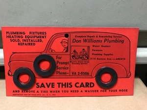Tarjeta de visita antigua de plomería de Don William 1941 - Imagen 1 de 5