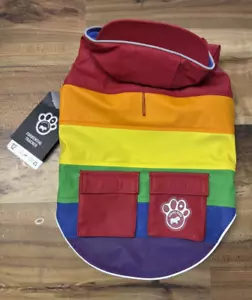 Canada Pooch 12 RAINBOW TORRENTIAL TRACKER Dog Rain Jacket NWT - Picture 1 of 5