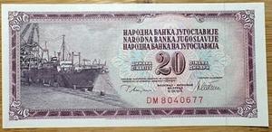 YOUGOSLAVIE BILLET DE 20 DINARS 1978 (BILL 178) - Picture 1 of 3