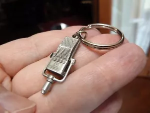 (M-4-E) RCA 44B/BX Microphone KEY CHAIN pewter JEWELRY keyring I love music mics - Picture 1 of 3