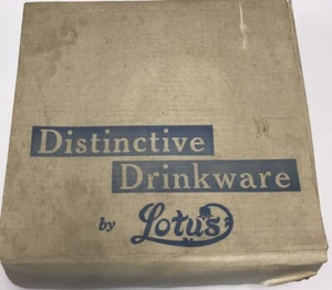 Set of 8 Vintage Lotus Glasses Mid Century Noel Ornament Tumblers Original Box - Picture 1 of 5