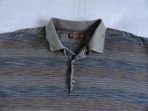 Robert Barakett Golf Shirt Men's XL Blue Green Taupe Coral Cotton Canada - Picture 1 of 6