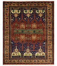 Red, Blue Hand Knotted Antique 5x8, 6x9, 8x10, 9x12, 10x14, 12x15 Wool Area Rug