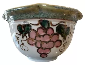 Ciotola ceramica artistica con viti e bordi arruffati vintage firmata Jensen Turnage Studio - Foto 1 di 5