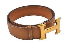 Authentic HERMES Vintage Leather Belt Size 70cm 27.6inches Brown 3378I