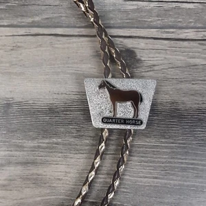 Quarter Horse Silver Bolo Tie Necklace Western Concho Necklace Bolotie Texas - Picture 1 of 9