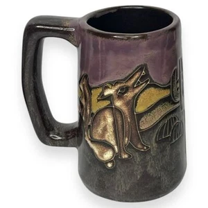 Tazza caffè MARA MEXICO fatta a mano in gres alta pietra ululante lupo coyote - Foto 1 di 6