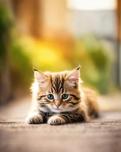 Foto impresa brillante de alta calidad 8x10 diseño artístico gatito único - Imagen 1 de 1