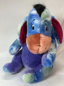 Disney Store Ice Cream Eeyore Plush Stuffed Animal Tie Dye Blue Purple 14 inch - Picture 1 of 10