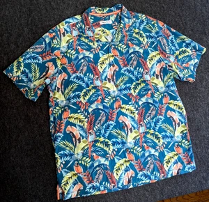 Tommy Bahama Hawaiian Camp Shirt Mens Size XLT Parrots Silk COOLMAX® Islandzone - Picture 1 of 14