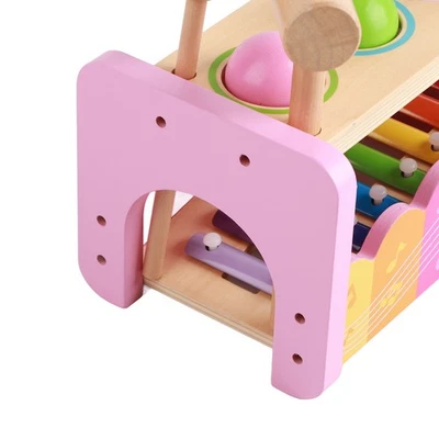 ⊹Wooden Bright Color Musical Pounding Toy Children Kid Hammer And Ball - Image 1 of 4