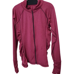 Maurices In Motion Gr. L Burgund Daumenlöcher Full Zip Rüschen Active Jacke - Bild 1 von 6