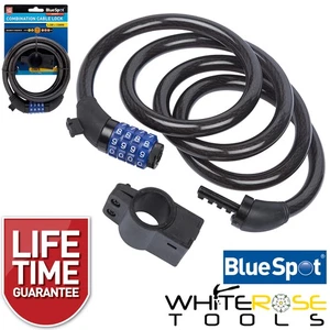 BlueSpot Combination Cable 1.5m x 15mm 4 Digit Bicycle Lock Bike Chain - Picture 1 of 2