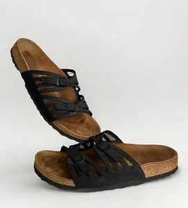 Birkenstock Women's Sz 9, Men’s Sz 7 Black Multi Strap Slides Sandals - Picture 1 of 10