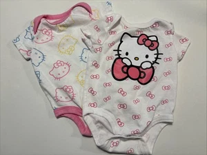 Two Hello Kitty Baby Girl (3-6 Month) Body Suit White Sanrio - Picture 1 of 5