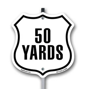 50 Yards Golf Course Running Race 5k Shield Shaped Sign With Stake - Picture 1 of 14