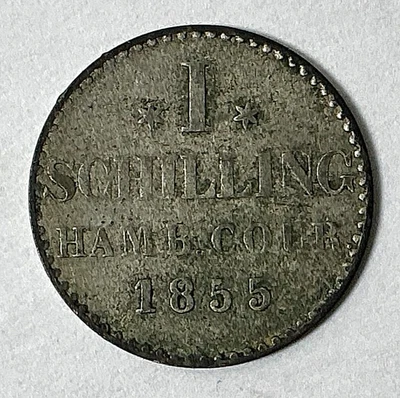 1855 German States HAMBURG Schilling KM# 586 - Image 1 of 2