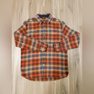 Pendleton Franela Hombre Talla M Naranja Quemado y Azul Abotonado Foto 1 de 4