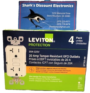 Leviton GFTR2-W SmartlockPro GFCI Buchse 20A, WEISSE 4er Box ohne Platten. NEU - Bild 1 von 3