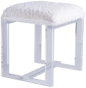 Port 68 Glencoe Lucite 18" Wide Judy Fabric Small Bench - Picture 1 of 1