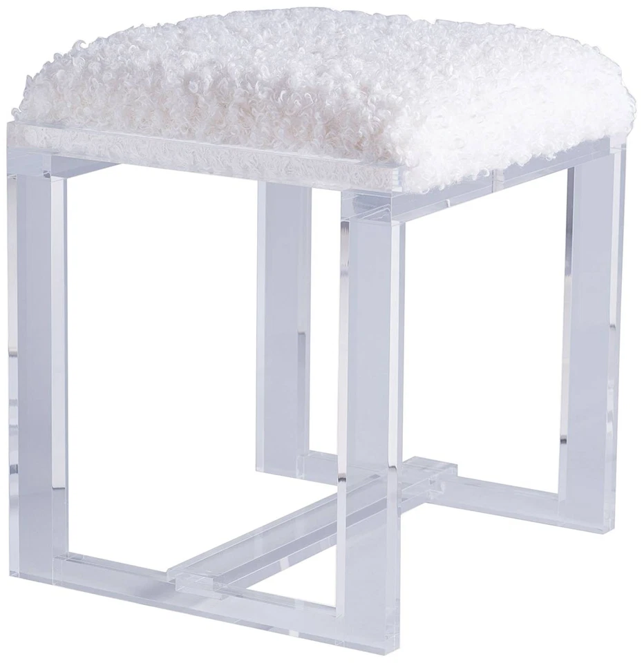 Port 68 Glencoe Lucite 18" Wide Judy Fabric Small Bench - Image 1 of 1