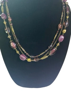 Premier Designs фиолетовый бисер мульти бусы ожерелье ювелирные изделия вихревой дизайн - Изображение 1 из 4