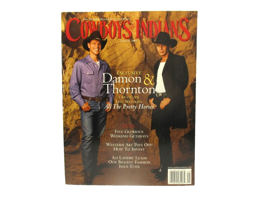Jan 2001 Cowboys & Indians Magazine Horse Cow Children Cowboy Barn Home Dog - Image 1 of 1