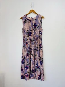 Boden Dress Women Size 14 L Pink Purple Floral Sleeveless Pockets Round Neck - Picture 1 of 8
