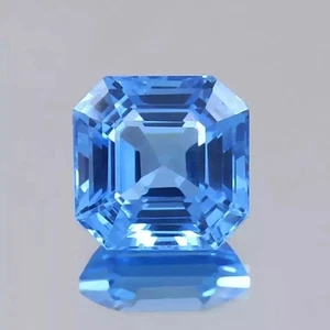 AAA Natural 8.54 CT Flawless Ceylon Blue Spinel Asscher Cut Loose Gemstone - Picture 1 of 4