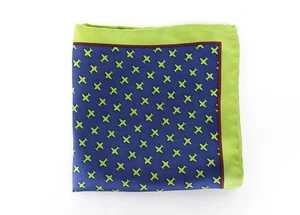 SUITSUPPLY Herren Einstecktuch 33x33 blau Seide uni Muster Einstecktuch * - Bild 1 von 7