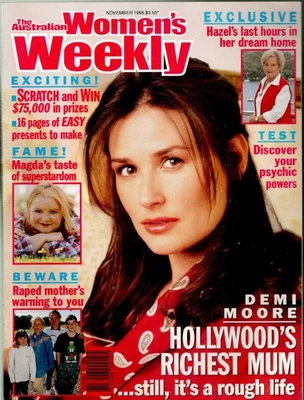 Aust. Women's Weekly - Nov. 1995 - Demi Moore, Hazel Hawke, Furness + Szubanski - Image 1 of 3