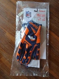 Denver Broncos NFL Stretch Fit Receiver Football Gloves Youth One Size Fits Most - Picture 1 of 6