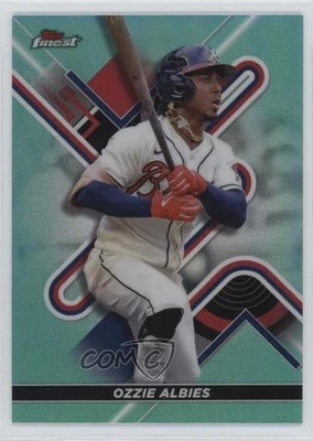 2022 Topps Finest Aqua Refractor /199 Ozzie Albies #32 - Image 1 of 2